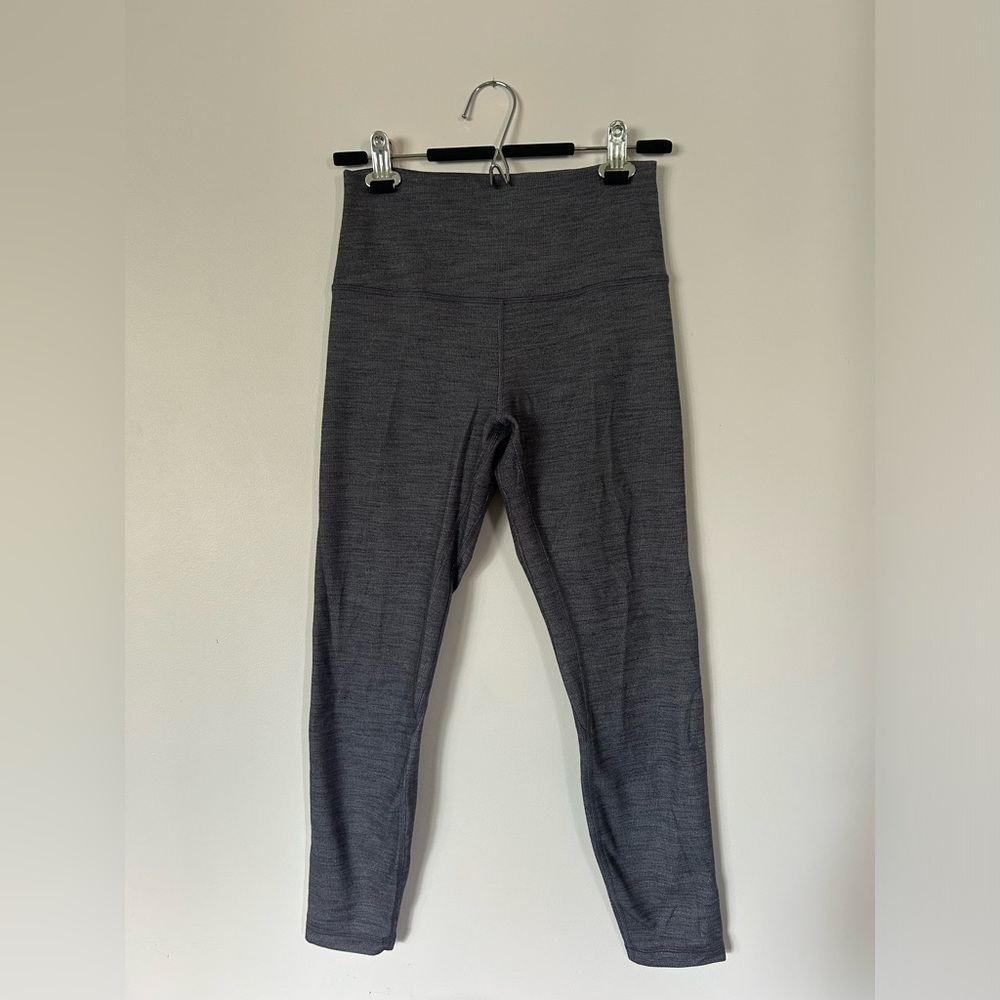 Lululemon Align Pant II 25" Mini Heathered Herringbone Black and White